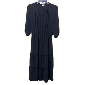 Nicole‎ Miller Black Mock Neck Dress